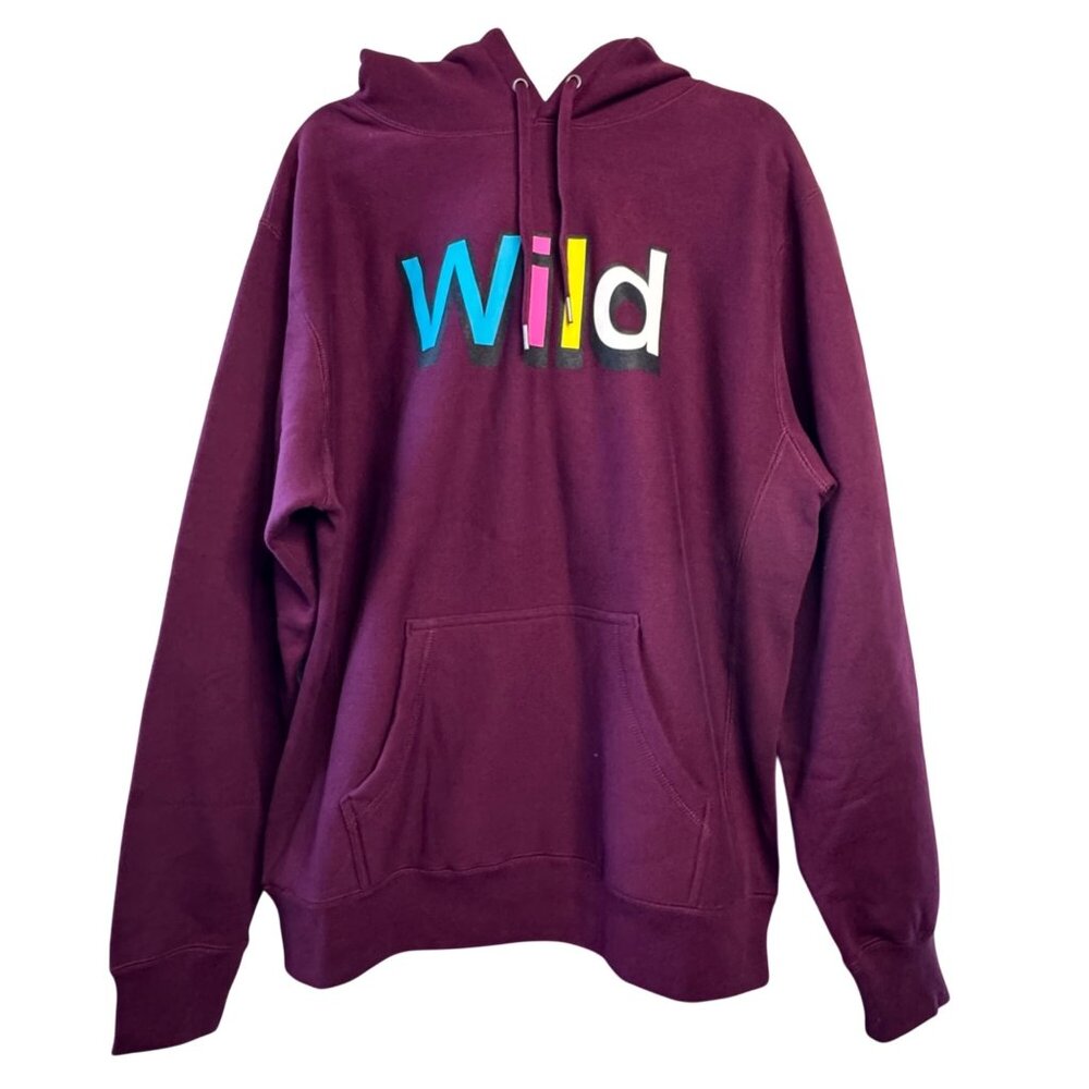 THE HUNDREDS UNO Graphic Hoodie Mens L NWT Wild Burgundy Sweatshirt NEW Large - Picture 1 of 14